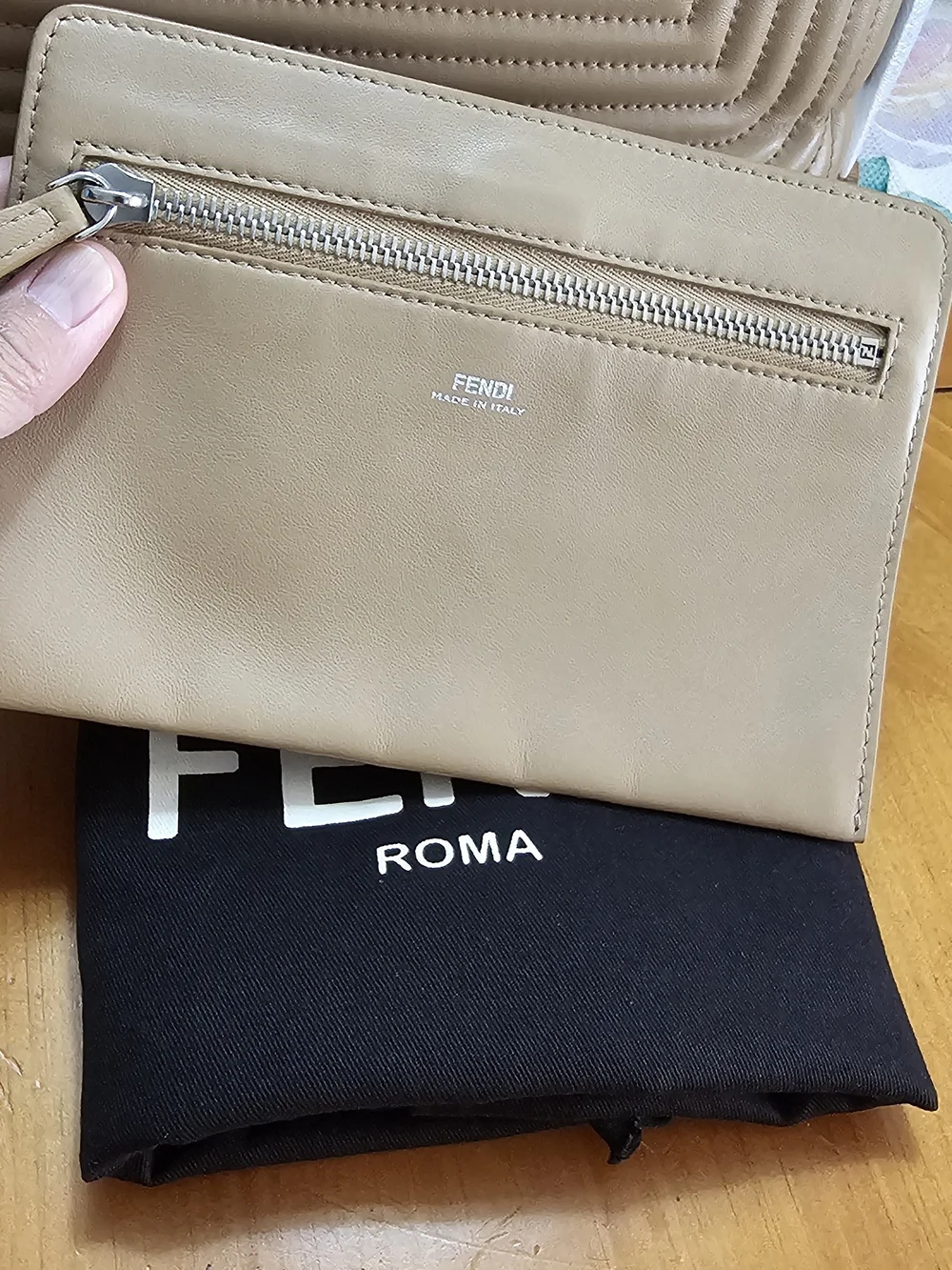 Fendi Dotcom Quilted Leather Shoulder Bag with Silver Chain